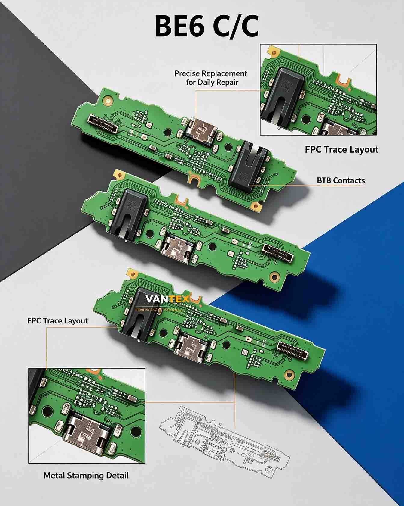 Vantex Replacement Charging Board Compatible with Tecno BE6